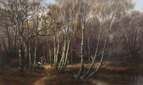 William Pitt (1855-1918)oil on canvas,'The Porth through the wood, Burnham Wood',monogrammed and