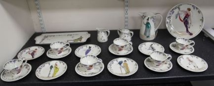 A Villeroy & Boch Design 1900 twenty five piece tea and coffee service, with varying Art Nouveau