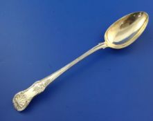 A Victorian provincial silver Queens pattern single struck basting spoon, John Walton, Newcastle,