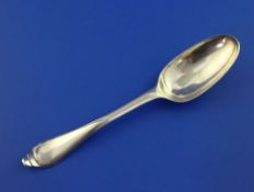 A Queen Anne silver dog nose spoon, with double lipped terminal and engraved initials, no maker's