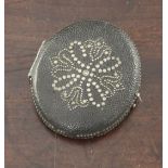 An 18th century oval shagreen and pique work miniature case, 2in.