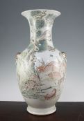 A large Chinese 'deer' enamelled porcelain vase, Republic period, painted with deer amid rockwork