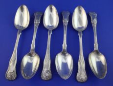 A set of six Victorian Scottish silver King's pattern table spoons, James & William Marshall,