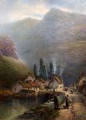 William Pitt (1855-1918)oil on canvas,'Cheddar Cliffs, Somersetshire',monogrammed and dated 1865,