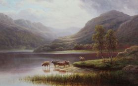 William Mellor (1851-1931)oil on canvas,'A Bit of Derwentwater, Cumberland,signed,12 x 18in.