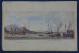 Commander J.Corbett (19th C.)folio of watercolours,Naval officer's sketches of voyages in the 1850's