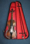 A 19th century violin, with interior label marked T. Beale Maker, Wardour Street, Soho, length of
