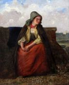 Haynes King (1831-1904)oil on mahogany panel,'On the lookout',signed,12 x 10in.