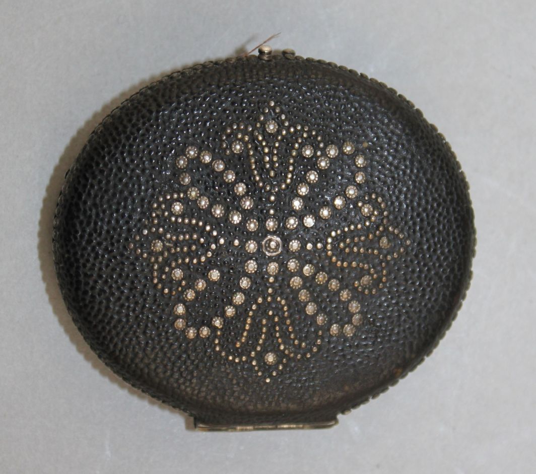 An 18th century oval shagreen and pique work miniature case, 2in. - Image 4 of 4