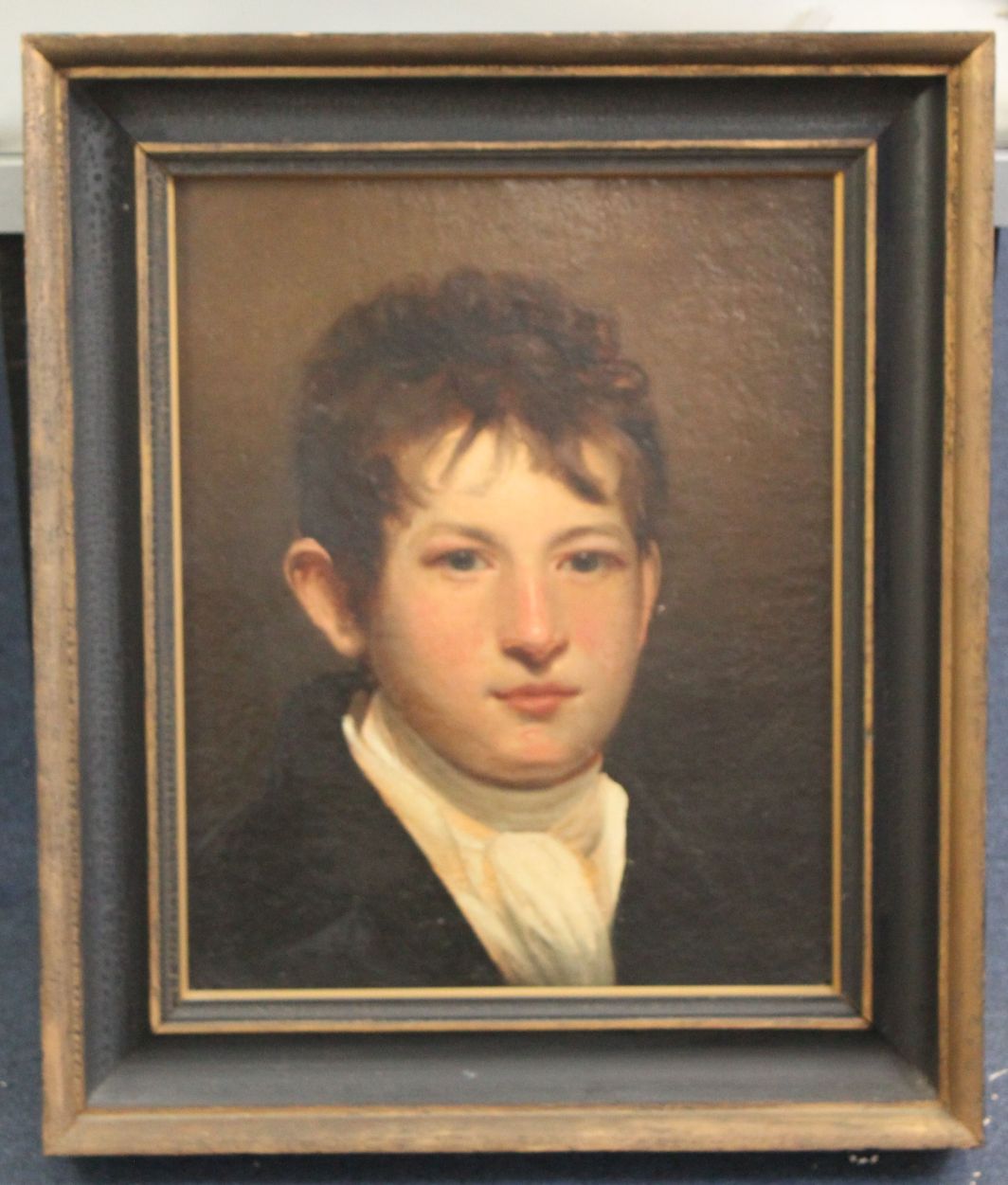 Manner of Henry Raeburnoil on board,Portrait of a youth,16 x 13in. - Image 2 of 3