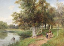 David Bates (1840-1921)oil on canvas,'Pirton Poole, Worcester',signed and dated 1887,13 x 18in.