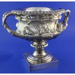 A mid Victorian silver Warwick vase wine cooler and liner by Stephen Smith & William Nicholson,