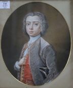 Manner of Dorothy Savile (1699-1758)pastelHalf-length portrait of a youth, reputedly Bulkley