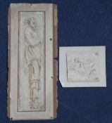 Old Master2 pen and ink drawings,Bacchic figure, inscribed verso Ex. Collection Sir Joshua