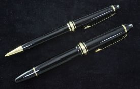 A Montblanc Meisterstuck no. 146 fountain pen, together with matching propelling pencil, both with