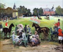 § Marcel Dyf (1899-1985)oil on canvas,'Le Concours Hippique',signed,18 x 22in.