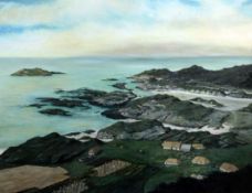 Peter Collis RHA (1929-2012)oil on board,Irish coastal landscape,signed,28 x 36in.