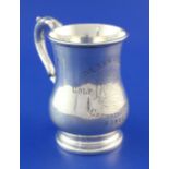 An Edwardian silver golf related mug, of baluster form with engraved inscription "Newark Golf Club