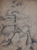Jean Marchand (1883-1940)2 drawings, sanguine chalk,Landscape, with Atelier stamp and black