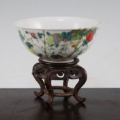 A Chinese famille rose 'lychees' bowl, Guangxu mark and of the period (1875-1908), painted with