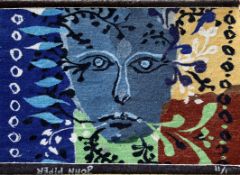 § John Piper (1903-1992)tapestry,Foliate Head, Blue and Yellow, signed in the weave and numbered 1/
