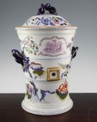 A large Davenport stone china water filter, c.1830, printed and over-enamelled with Asiatic
