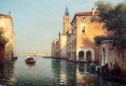 § Antoine Bouvard (1870-1956)oil on canvas,'Evening Shadows, Venice',signed,9.25 x 13.75in.