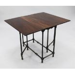 A George III mahogany drop leaf spider leg table, with turned underframe, extended W.3ft