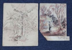 George Remington (1777-1863) & Sonseven ink and watercolour drawing,Views of Bermuda, including