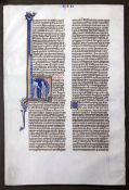 A French manuscript leaf - 'Exodus', c.1275 (ex-Chester Beatty Collection), framed and glazed,