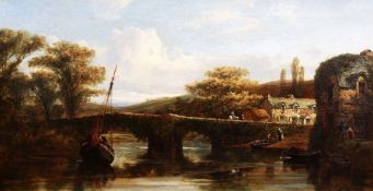 William Pitt (1855-1918)oil on canvas,'Notter Bridge, Cornwall on the St Germans',monogrammed and