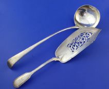 A George III silver Old English pattern soup ladle, with engraved initial, George Burrows I, London,