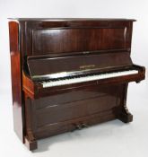 A Bechstein rosewood cased upright piano, c.1909, supplied by Harrods, frame numbered 90090, W.4ft