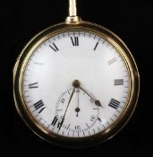 A George III 18ct gold pair cased keywind cylinder pocket watch by Barwise, London, with Roman