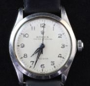 A gentleman's late 1950's stainless steel Rolex Oyster Speedking Precision mid-size manual wind
