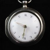 A George III silver pair cased keywind verge pocket watch by Danl. Cornwell, Billericay with