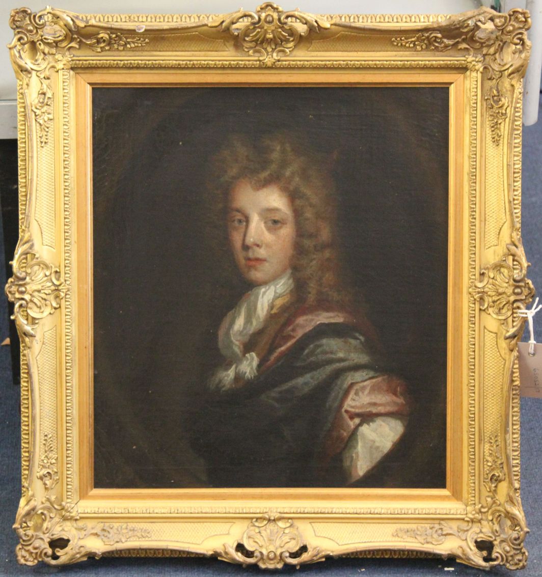 17th century English Schooloil on canvas,Half-length portrait of a gentleman,16 x 14in. - Image 2 of 4