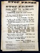 Six copies of 'Stop Press, Poblacht Na h-Eireann', Wednesday June 28th to Sunday July 2nd (1922