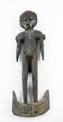 Tribal Art: A Sepik River wall mask, with bone and cowrie shell decoration, 30in., another similar