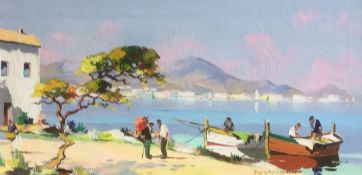 § Cecil Rochfort D'Oyly-John (1906-1993)oil on canvas,'Cap Ferrat Near Nice, French Riviere',signed,