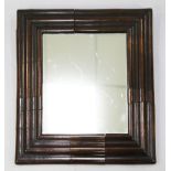 A late 17th century style walnut cushion framed mirror, with square mirror glass plate, W.1ft 10.