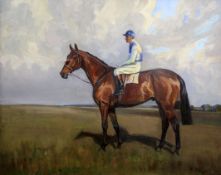 Peter Biegel (1913-1987)oil on canvas,The Sterope with jockey up (Cambridgeshire 1948 and 1949),