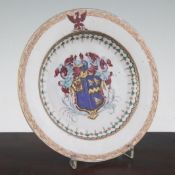 A Chinese export armorial famille rose plate, Yongzheng / Qianlong period, made for the