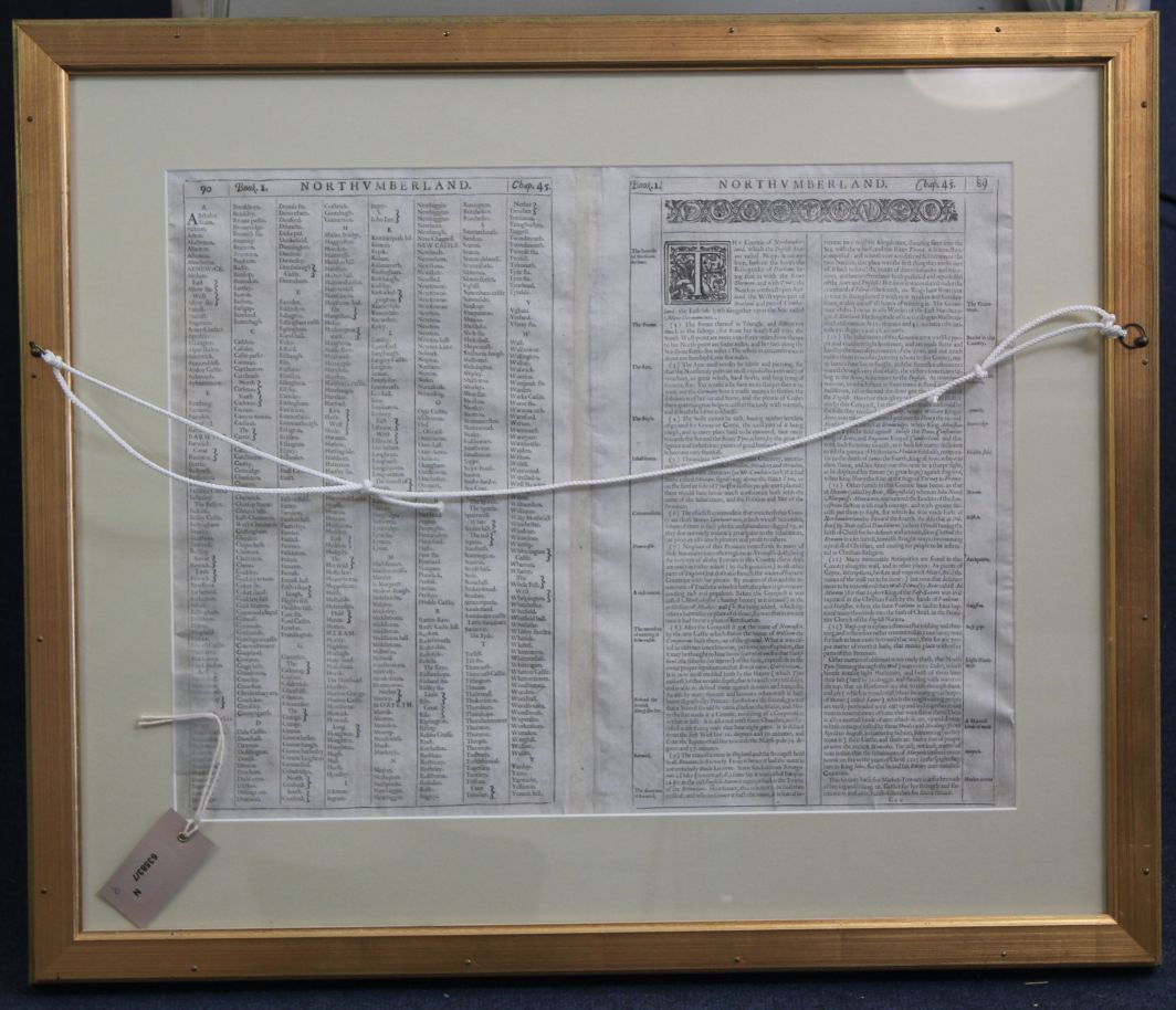 John Speedcoloured engraving,Map of Northumberland, 1610,15.5 x 20.25in. - Image 3 of 3