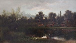 William Pitt (1855-1918)oil on canvas,'Clifton Hampden, Oxon',monogrammed and dated 1882,