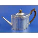 A George III silver teapot, of quatrefoil shape, with engraved decoration, Cornelius Bland,