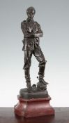 Sir William Hamo Thornycroft RA (1850-1925). A patinated bronze figure of General Gordon, signed and