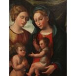 School of Girolamo Dai Libri (1474-1555)oil on wooden panel,Virgin and child with attendants,19 x