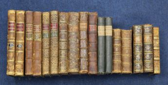 Smart, C - Translation of Horace's Works, 14 various volumes, 12 full calf and 3 other leather bound
