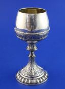A 19th century Swiss? silver shooting related presentation goblet, inscribed "Eidg.Schutzenfest,